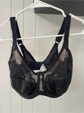 Elomi Cate Allure Bra Underwire 34G Satin Lace Adjustable Strap Black